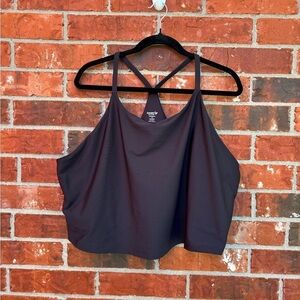 Old Navy Womens 4X Black Powersoft Sports Bra Cropped Tank Racerback